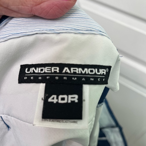 Under Armour Performance Blue Plaid Polyester Blend Shorts Size 40R. - Picture 5 of 7